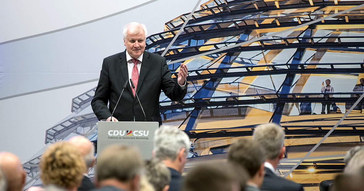 Horst Seehofer spricht auf dem Kongress der CDU/CSU-Fraktion