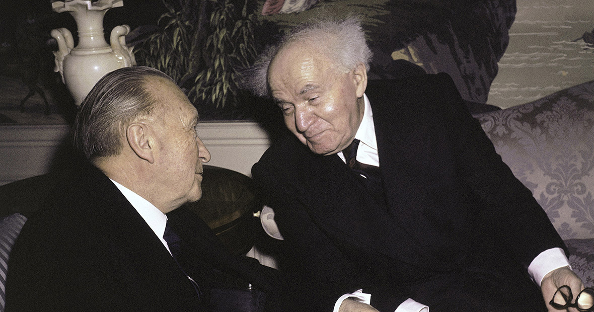 Konrad Adenauer im Gespräch mit David Ben-Gurion