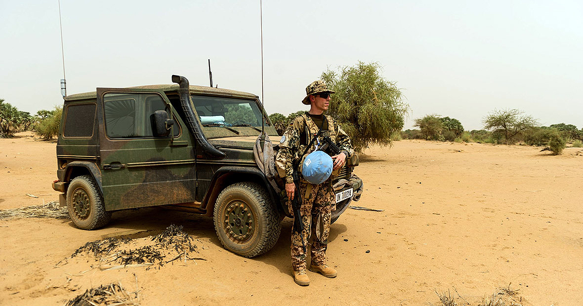 Bundeswehrsoldat  im Ausbildungscamp Castor in Gao, Mali