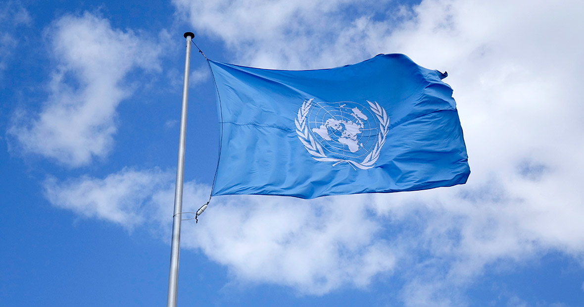 Fahne der Vereinten Nationen
