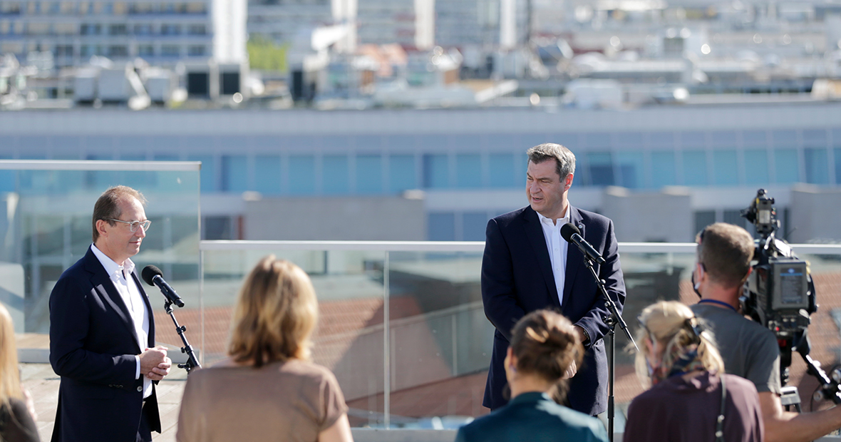 Alexander Dobrindt und Markus Söder beim Pressestatement