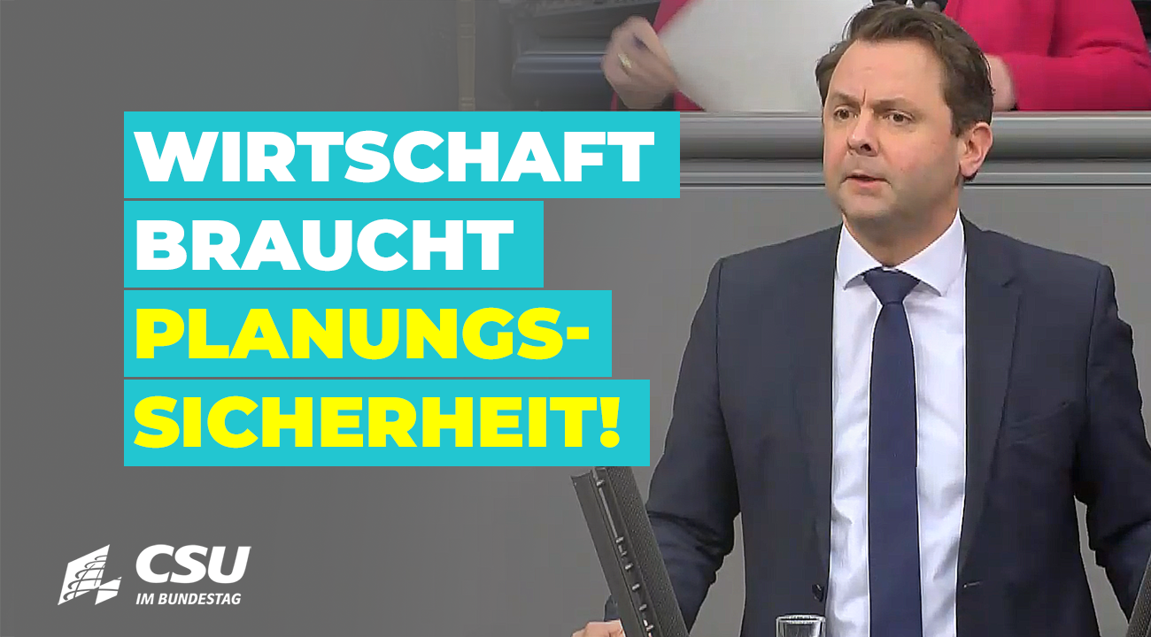Andreas Lenz am Rednerpult im Plenum des Deutschen Bundestages