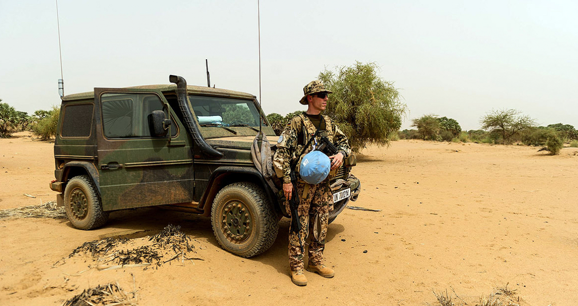 Bundeswehrsoldat  im Ausbildungscamp Castor in Gao, Mali
