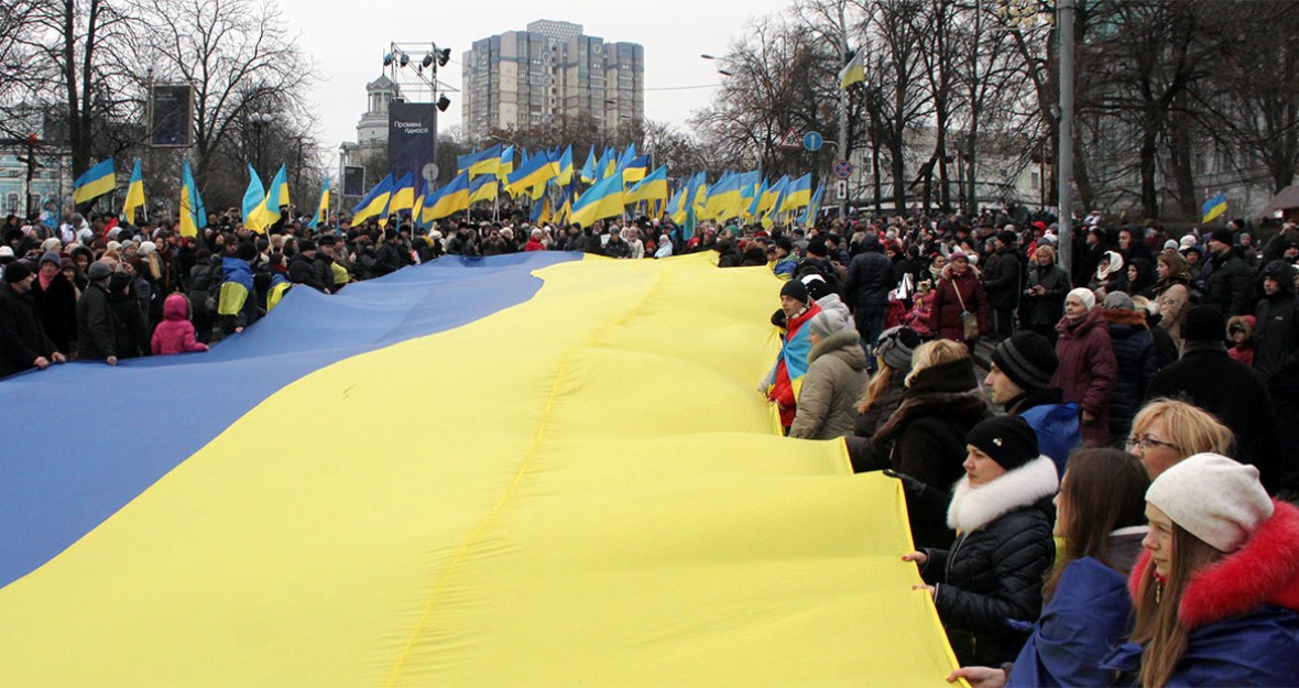 Maidan-Gedenkmarsch in Kiew
