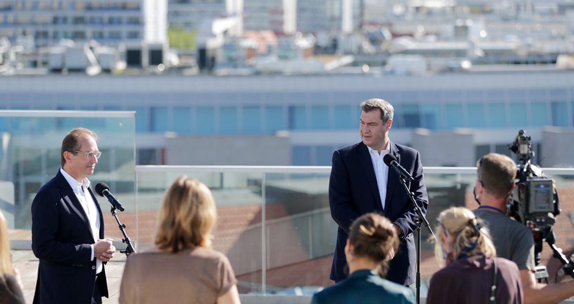 Alexander Dobrindt und Markus Söder beim Pressestatement