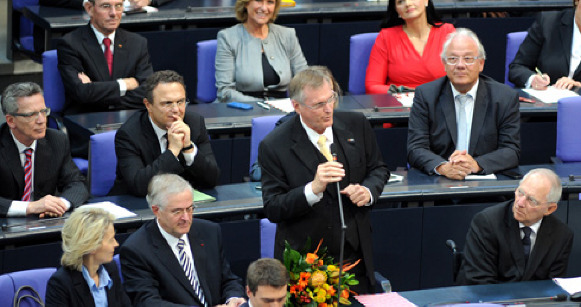 Johannes Singhammer nach seiner Wahl zum Vizepräsidenten im 18. Deutschen Bundestag 