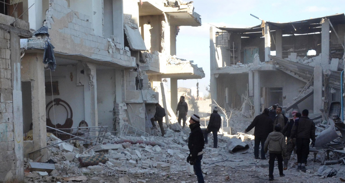 Durch den Bürgerkrieg zerstörte Gebäude kennzeichnen in Syrien das Straßenbild.