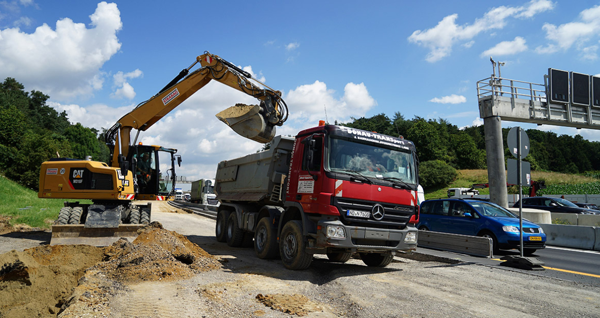 Großbaustelle an der Autobahn A9