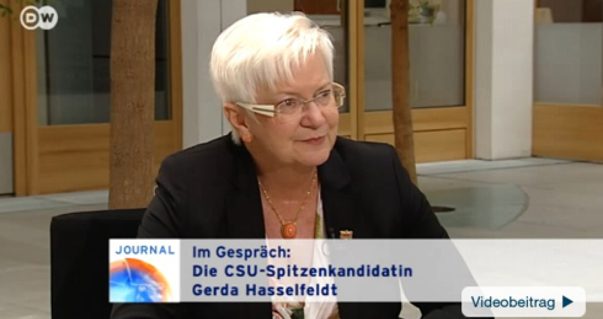 Screenshot Interview Gerda Hasselfeldt mit der Deutschen Welle Screenshot Interview Gerda Hasselfeldt mit der Deutschen Welle