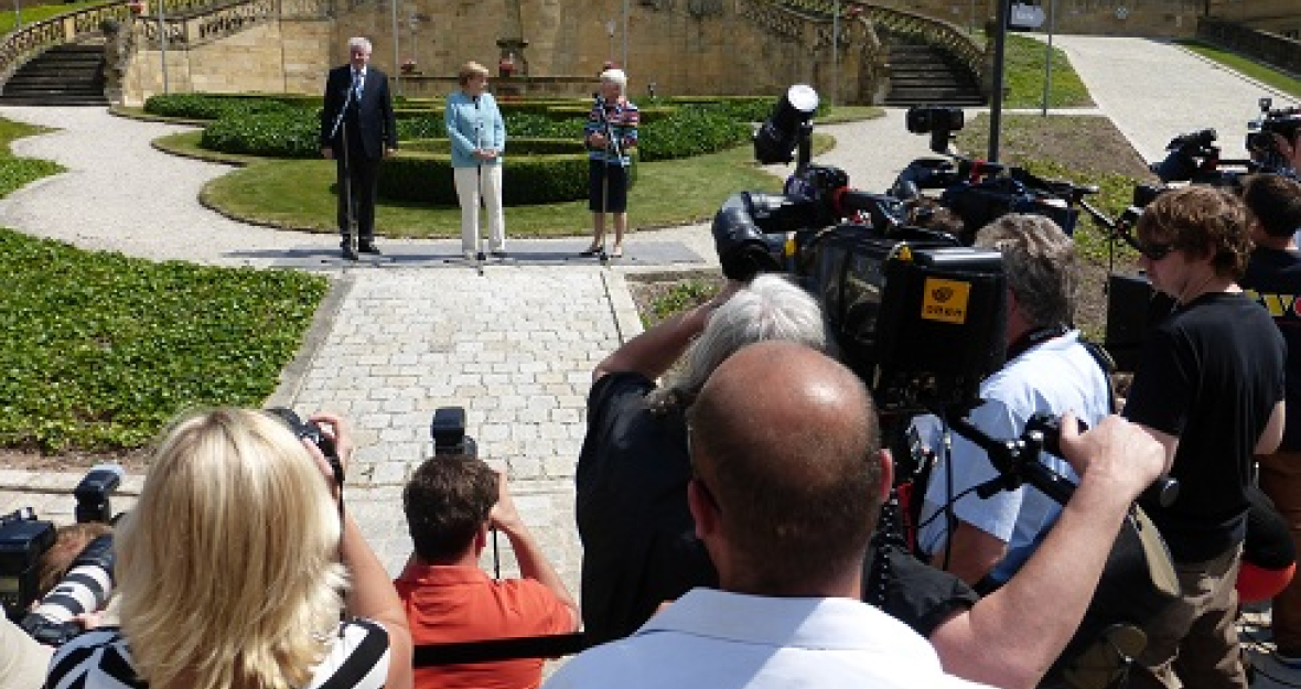 Bundeskanzlerin Angela Merkel bei der Sommerklausur der CSU-Landesgruppe in Kloster Banz Bundeskanzlerin Angela Merkel bei der Sommerklausur der CSU-Landesgruppe in Kloster Banz