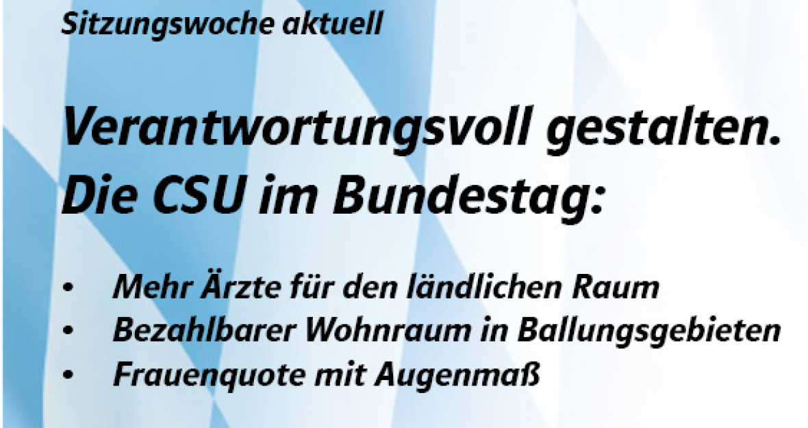 CSU-Landesgruppe: Sitzungswoche aktuell