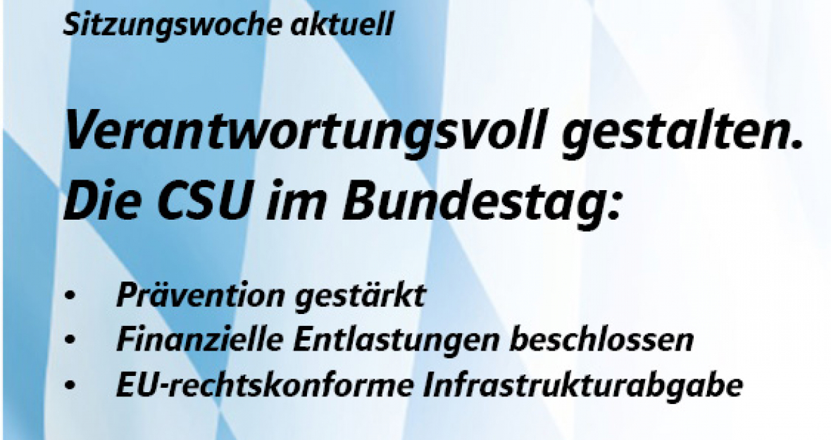 Sitzungswoche aktuell: Die CSU im Bundestag.