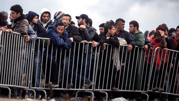Flüchtlinge an der Griechisch - Mazedonischen Grenze