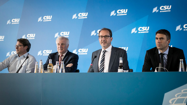 Pressestatement mit Andreas Scheuer, Horst Seehofer, Alexander Dobrindt und Stefan Müller