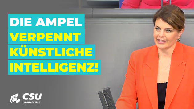 Katrin Staffler am Rednerpult im Plenum des Deutschen Bundestages