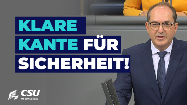 BM Alexander Dobrindt im Plenum des Deutschen Bundestages