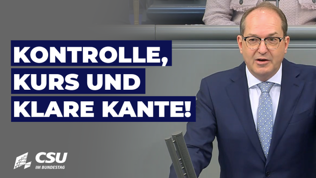 Alexander Dobrindt am Rednerpult im Plenum des Deutschen Bundestages