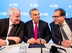 Horst Seehofer, Viktor Orban und Alexander Dobrindt