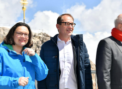 Andrea Nahles, Alexander Dobrindt, Volker Kauder auf der Zugspitze 