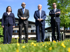 Andrea Nahles, Jordaniens Außenminister Ayman Safadi, Volker Kauder und Alexander Dobrindt 