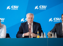 Pressestatement Alexander Dobrindt mit Bundesminister Horst Seehofer und Bundesminister Andreas Scheuer