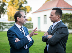 Alexander Dobrindt im Gespräch mit S.E. Richard A. Grenell, Botschafter der Vereinigten Staaten von Amerika