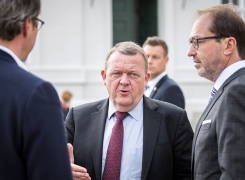 Alexander Dobrindt begrüßt Lars Lokke Rasmussen, Ministerpräsident des Königreichs Dänemark