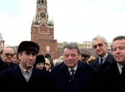 Franz Josef Strauß auf dem Roten Platz in Moskau 1987