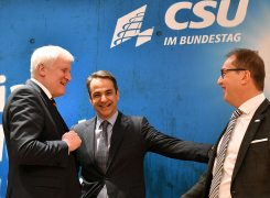 Horst Seehofer, Kyriakos Mitsotakis und Alexander Dobrindt