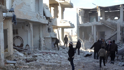 Zerstörte Stadt in Syrien