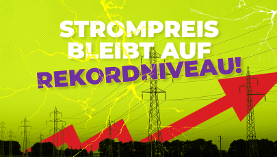 Sharepic Strompreis auf Rekordniveau!