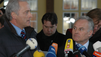 Dr. Ramsauer und Hartmut Koschyk begrüßen Erwin Huber in Wildbad Kreuth