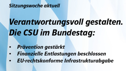 Sitzungswoche aktuell: Die CSU im Bundestag.